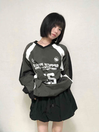 Casual Crinkly Oversized All-Season Sweatshirt