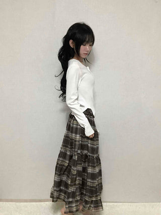 Basic Round Neck Loose Fit Long Sleeve T-shirt