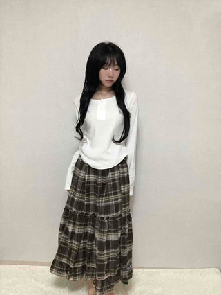 Basic Round Neck Loose Fit Long Sleeve T-shirt
