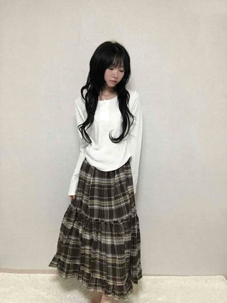 Basic Round Neck Loose Fit Long Sleeve T-shirt