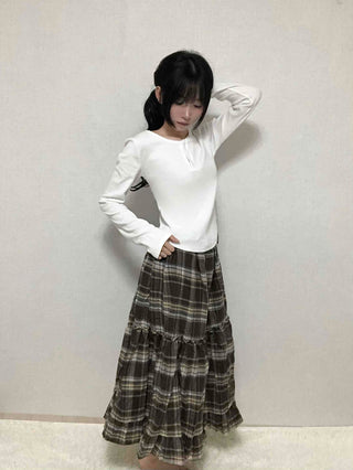 Basic Round Neck Loose Fit Long Sleeve T-shirt
