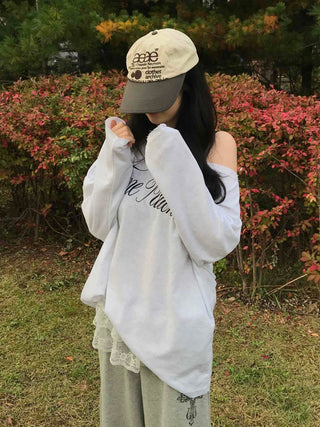 TIME Lettering Oversized Layered T-shirt