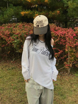 TIME Lettering Oversized Layered T-shirt