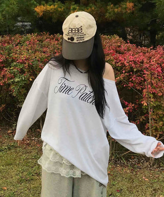 Striped String Loose Fit Round Neck T-shirt