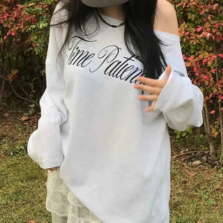Striped String Loose Fit Round Neck T-shirt