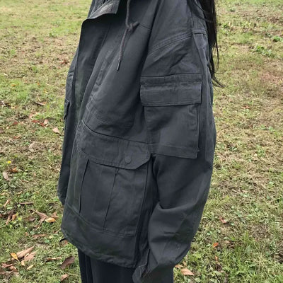 Oversized Pocket Military Field Jacket