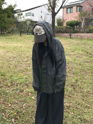 Oversized Pocket Military Field Jacket
