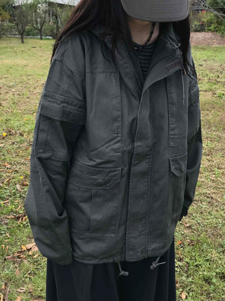 Oversized Pocket Military Field Jacket