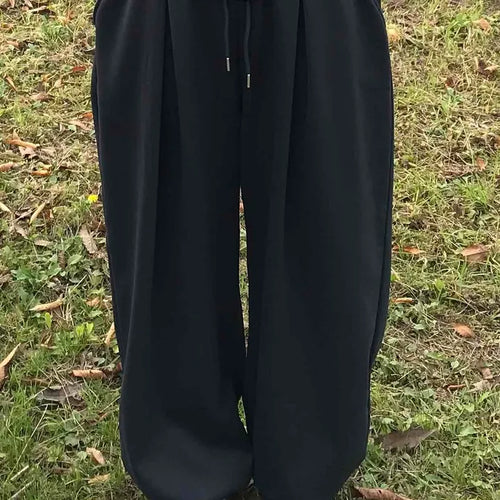 Elastic Waist Pleated Wide Jogger Pants
