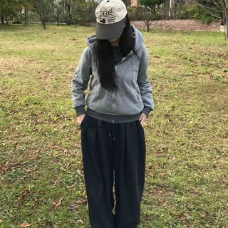 Elastic Waist Pleated Wide Jogger Pants