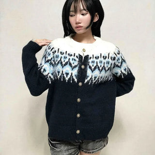 Boho Chic Loose Fit Viscose Button Cardigan