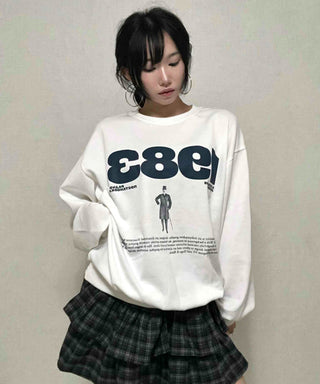 Effortless Stylish Oversized Cotton Round Neck Sweatshirt