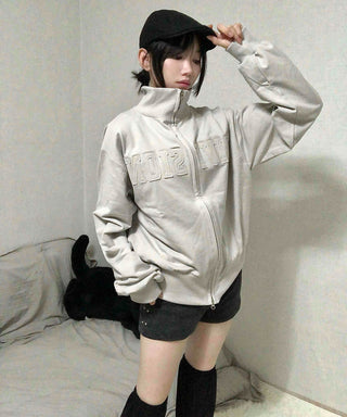 Campus Numbering Embroidered Half Zip-Up Jumper