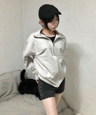 Campus Numbering Embroidered Half Zip-Up Jumper