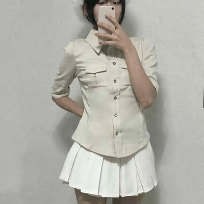 Double Pocket Slim Fit Cotton Shirt