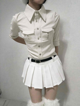 Double Pocket Slim Fit Cotton Shirt