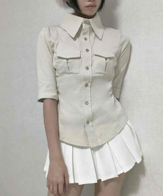 Double Pocket Slim Fit Cotton Shirt
