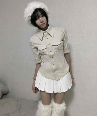 Double Pocket Slim Fit Cotton Shirt