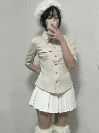 Double Pocket Slim Fit Cotton Shirt