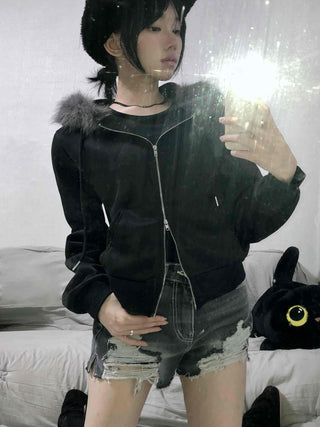Grunge Washed Damaged Denim Shorts