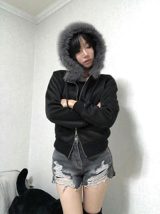 Grunge Washed Damaged Denim Shorts