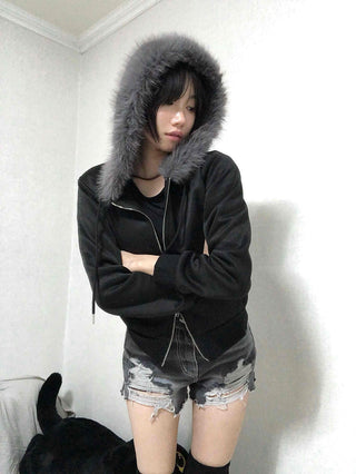 Grunge Washed Damaged Denim Shorts