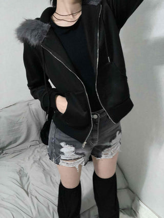 Grunge Washed Damaged Denim Shorts