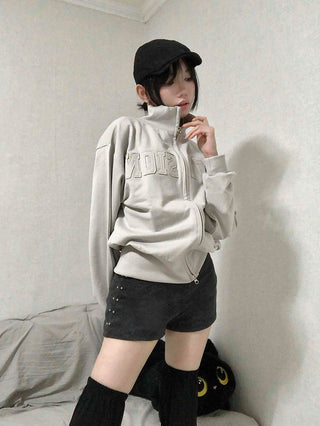 High-waisted Medium Shorts with Side Stud Detail