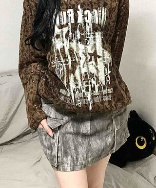 Vintage Washed Cargo Pocket Denim Mini Skirt