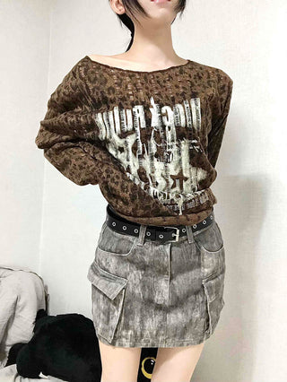 Vintage Washed Cargo Pocket Denim Mini Skirt