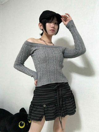 Pleated Shirred Mini Skirt