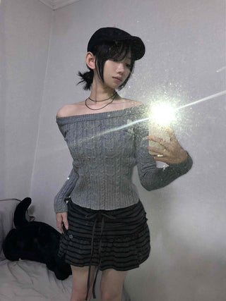 Pleated Shirred Mini Skirt