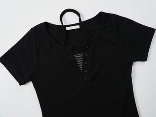 Keru Striped Layered Color Block Short Sleeve Tee