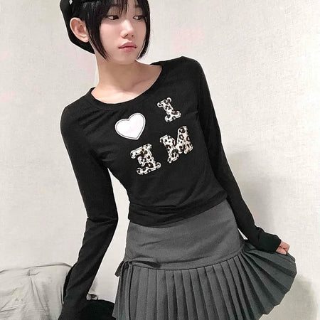 Gray Pleated Mini Skirt