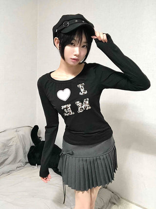 Gray Pleated Mini Skirt