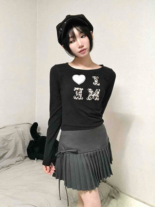 Gray Pleated Mini Skirt