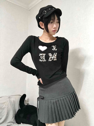 Gray Pleated Mini Skirt