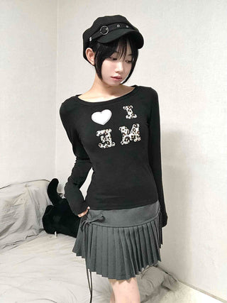Gray Pleated Mini Skirt