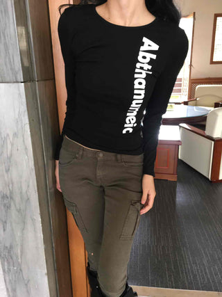 Urban Street Diagonal Lettering Slim Fit Round T-shirt