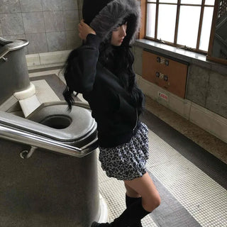Volumi Fur Hood Padded Quilted Zip-Up Jumper