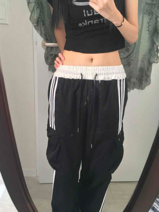 Striped Track Oversized Training Pants