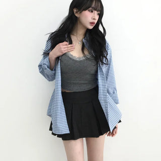 Dienlo Lace Ribbed Sleeveless