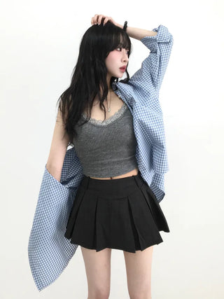 Dienlo Lace Ribbed Sleeveless