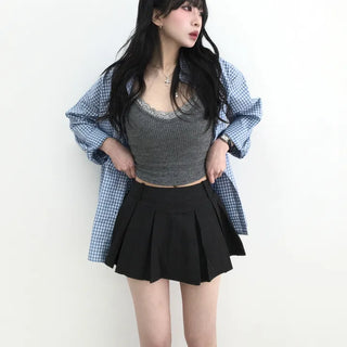 Dienlo Lace Ribbed Sleeveless