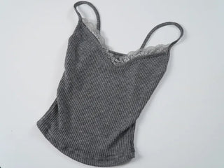 Dienlo Lace Ribbed Sleeveless