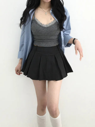 Dienlo Lace Ribbed Sleeveless