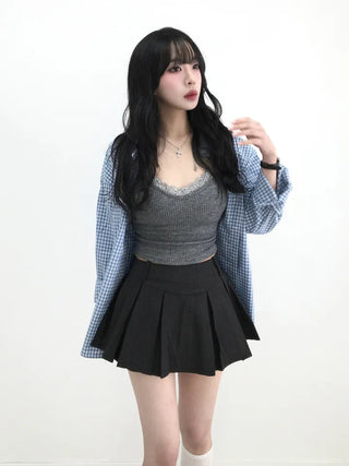 Dienlo Lace Ribbed Sleeveless