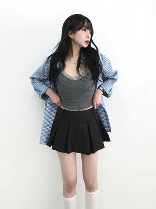 Dienlo Lace Ribbed Sleeveless