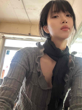 Vintage Ruffle Knit Cardigan