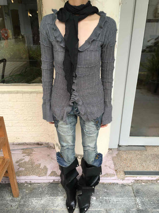 Vintage Ruffle Knit Cardigan